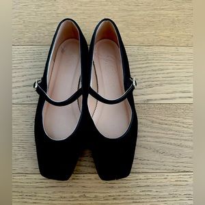 J.crew velour Mary Jane flats black size 7.5